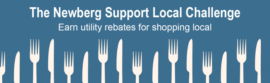 The Newberg Support Local Challenge banner graphic