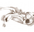drawing of a faucet leaking