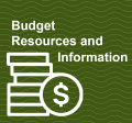 coins with text "Budget Resources and Information
