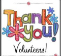 Decorative letters that say "Thank You! Volunteers!"