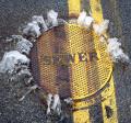 Overflowing manhole