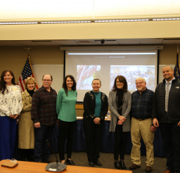 A group photo featuring the city council along with the Yamhill County board of commissioners
