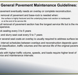 General Pavement Maintenance Guidelines