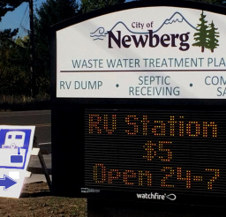 Sign for Newberg RV Station