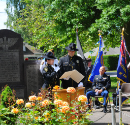 NDPD Honor Guard reading a statement 