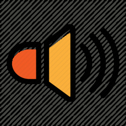 Image of a speaker turned up icon