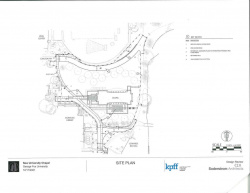 This is an image of the site plan showing the location of the proposed chapel on George Fox University grounds.