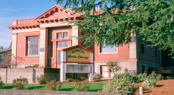 An image of the Newberg Public Library's street-facing side.