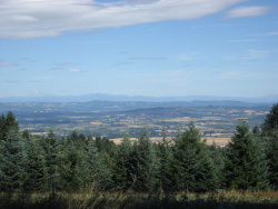 High elevation view of Newberg Oregon from Bald Peak State Park