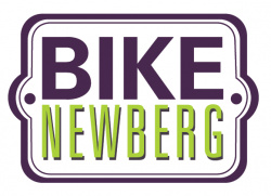 Bike Newberg logo that is purple and green