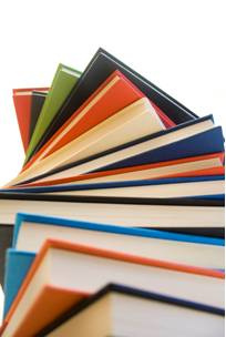 A stack of colorful books