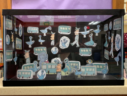 Display of Mo Willems book characters