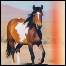 "Wild Horses in Oregon" Image of a mustang