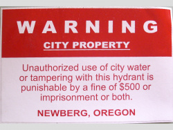 Warning City Property sign
