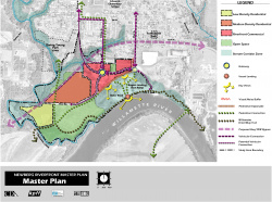 Map of the Riverfront Master Plan from 2002