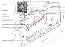 Architectual Site Plan of building and parking lot