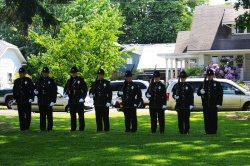Newberg Police Department Honor Guard Lined up in the park