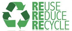 recycling symbol with words "Reuse Reduce Recycle"