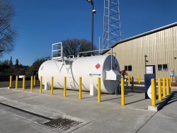 5000 Gallon Split Fuel Tank and station at Public Works Newberg
