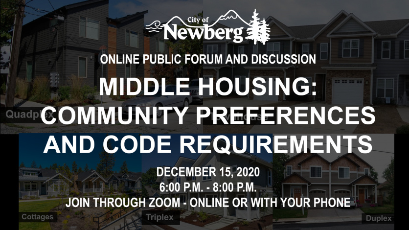 Online Public Forum Middle Housing invite grpahic
